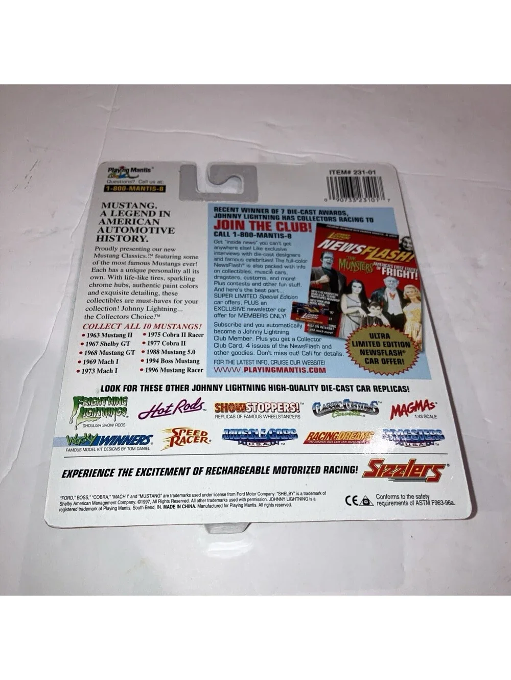 Johnny Lightning Mustang Classics #14 1977 Cobra II Vintage 1997 NEW